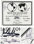 Apollo 11 Crew Signed 10 x 8 NASA Photo of the Apollo 11 Plaque -- With Bold, Uninscribed Signatures -- With Steve Zarelli COA